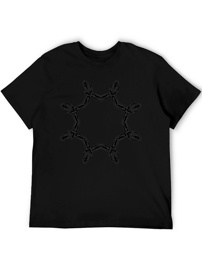 Camiseta Negra con Diseño Geométrico Estilizado
