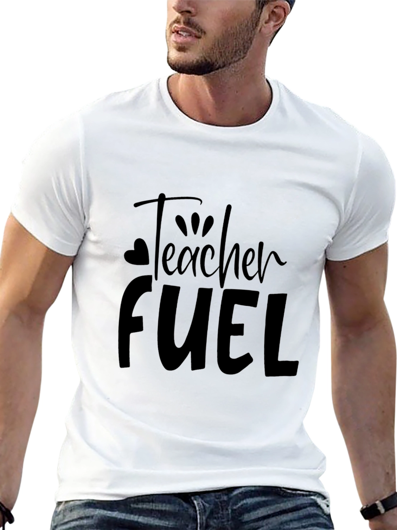 Camiseta Negra Teacher Fuel para Profesor