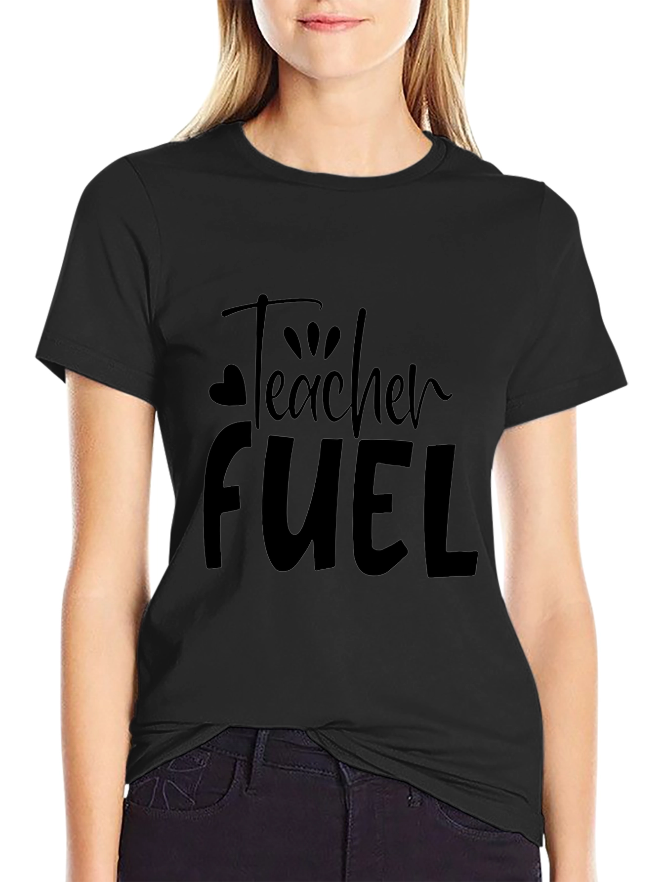 Camiseta Negra Teacher Fuel para Profesor
