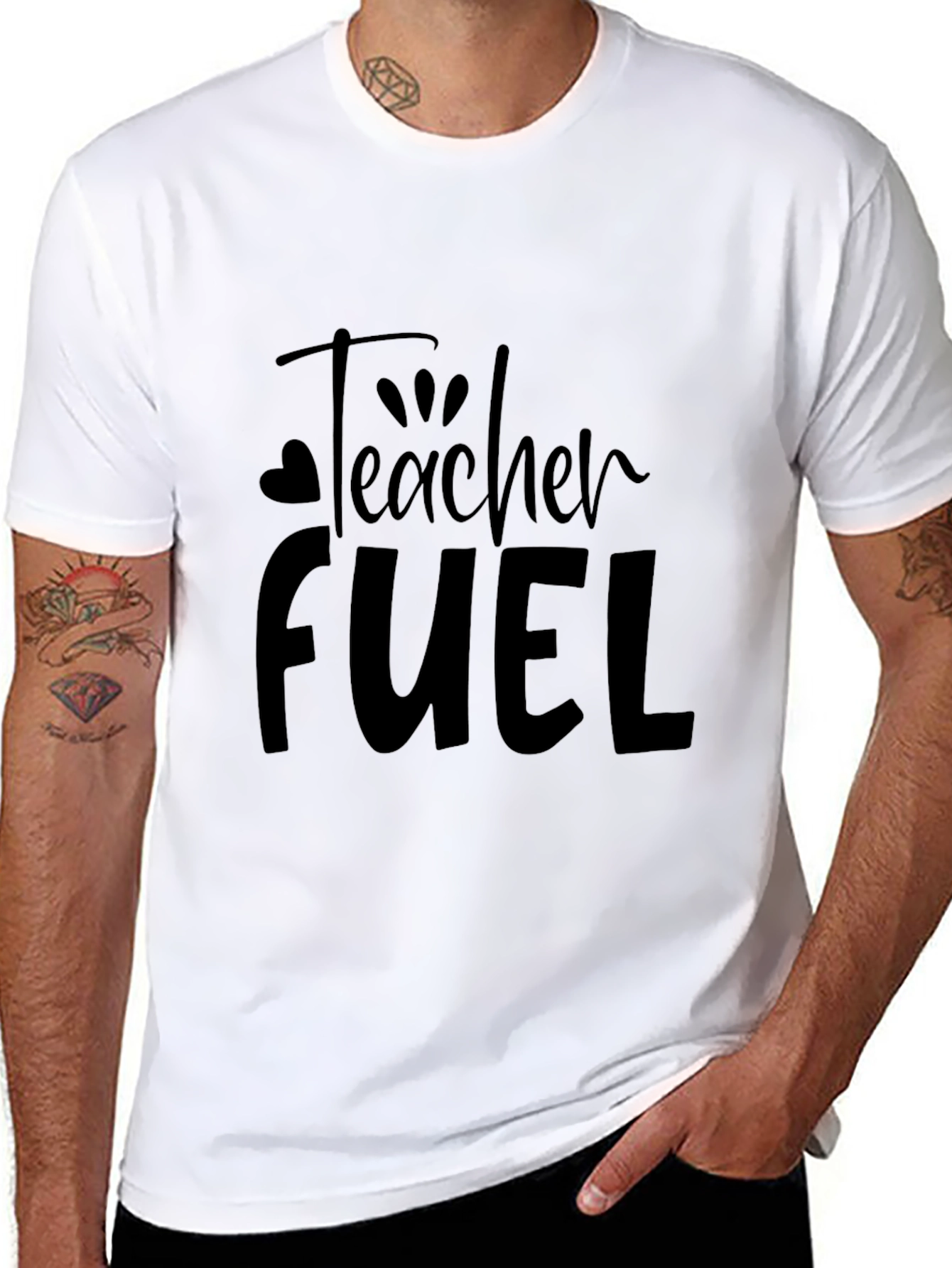 Camiseta Negra Teacher Fuel para Profesor