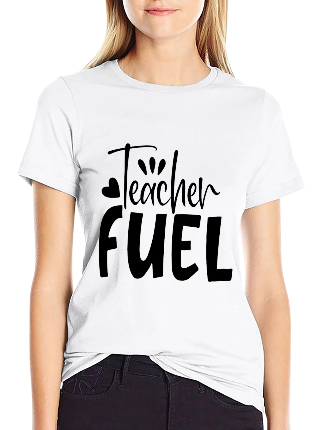 Camiseta Negra Teacher Fuel para Profesor