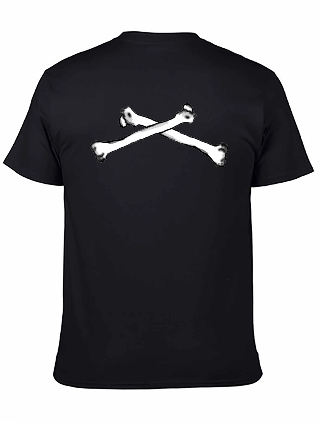 Camiseta Negra con Huesos Cruzados
