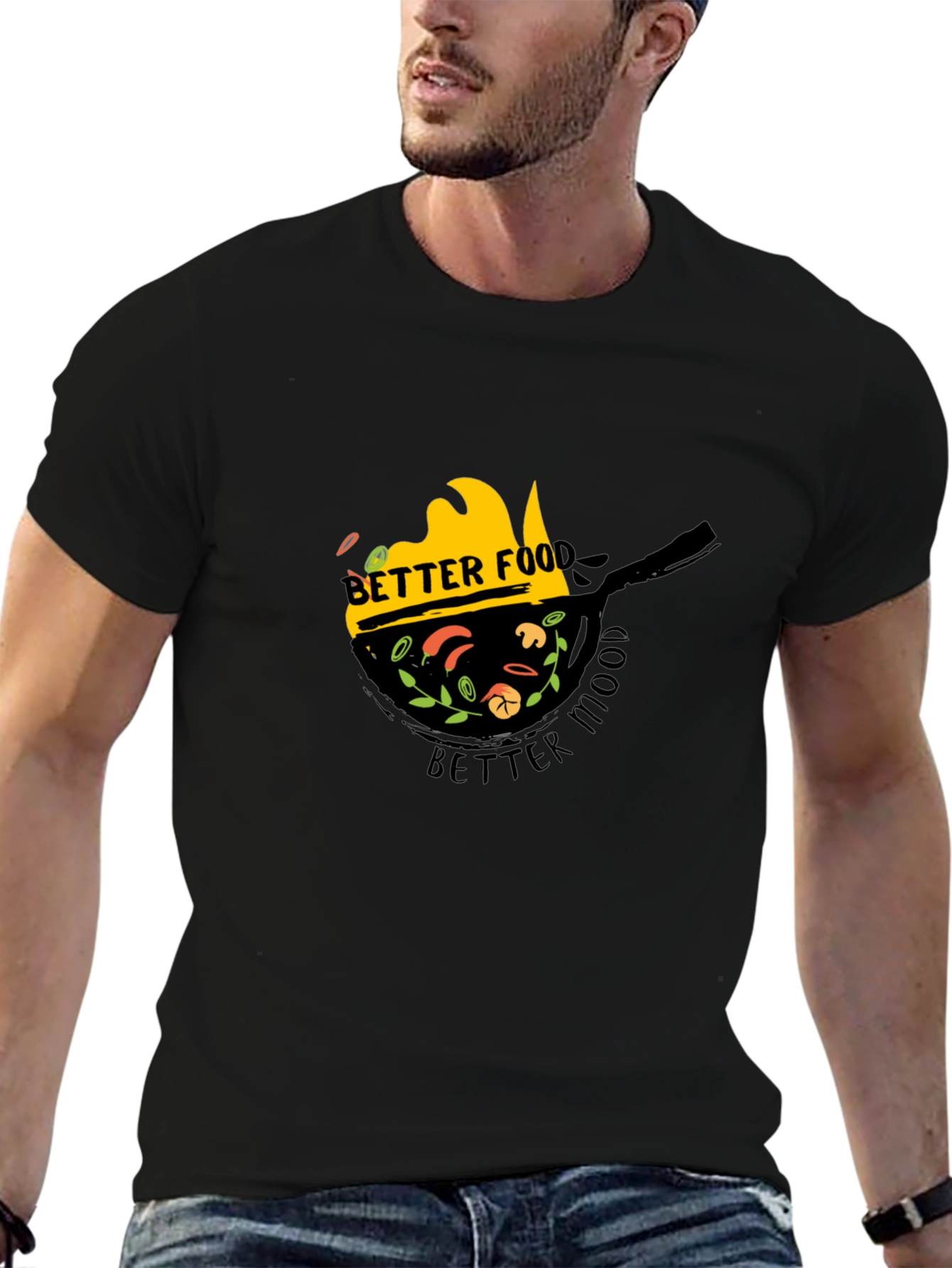 Camiseta Negra Better Food Better Mood