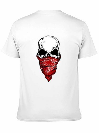 Camiseta Negra con Calavera y Pañuelo Rojo