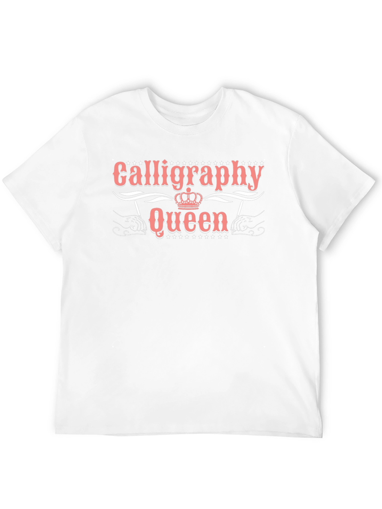 Camiseta Negra Calligraphy Queen para Amantes de la Caligrafía