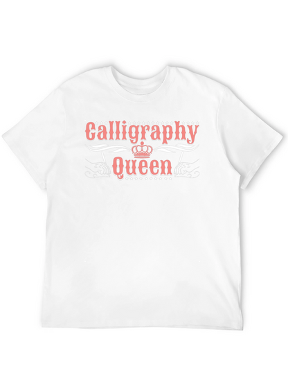 Camiseta Negra Calligraphy Queen para Amantes de la Caligrafía