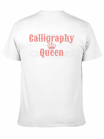 Camiseta Negra Calligraphy Queen para Amantes de la Caligrafía