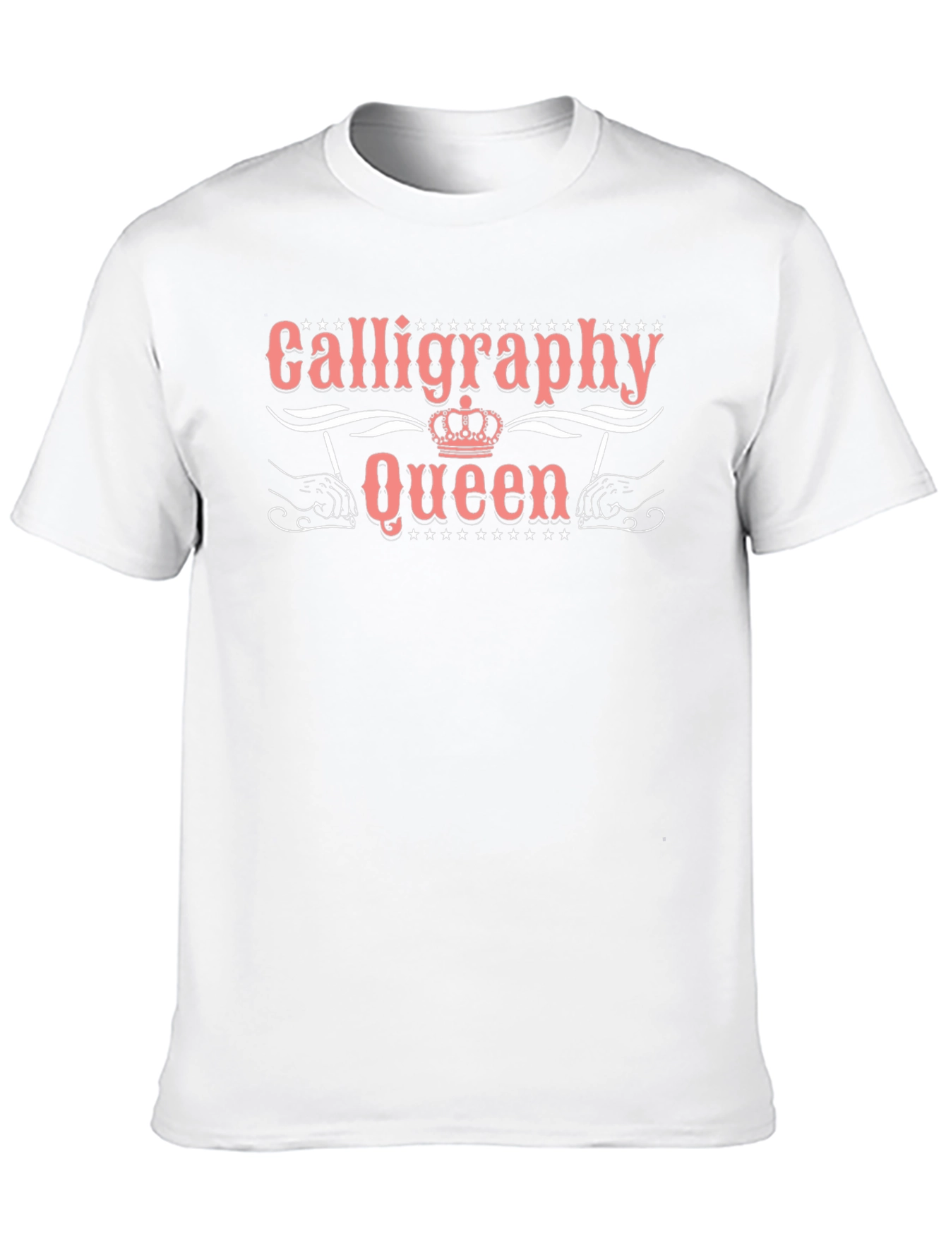 Camiseta Negra Calligraphy Queen para Amantes de la Caligrafía