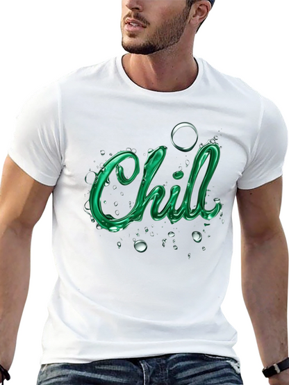 Camiseta Negra con Diseño Chill Verde