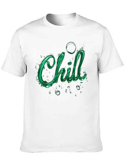 Camiseta Negra con Diseño Chill Verde