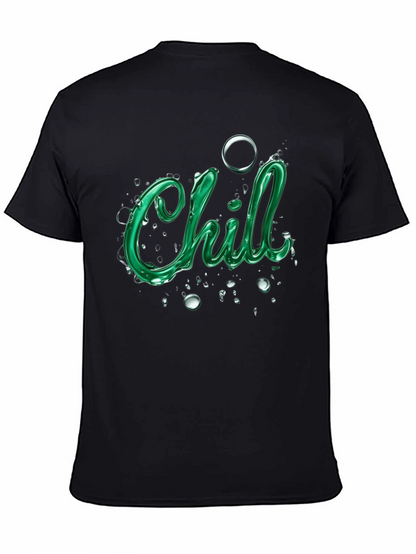 Camiseta Negra con Diseño Chill Verde