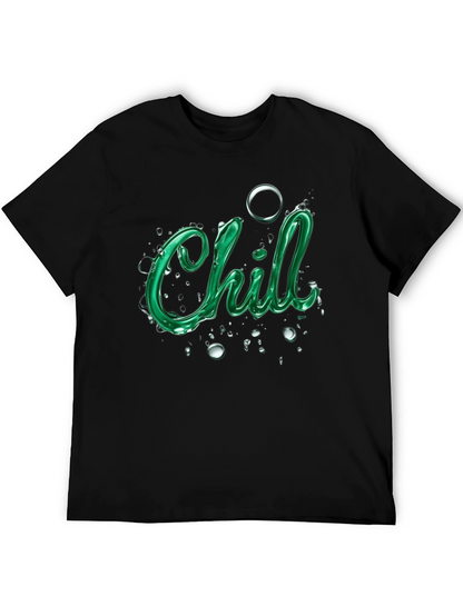 Camiseta Negra con Diseño Chill Verde