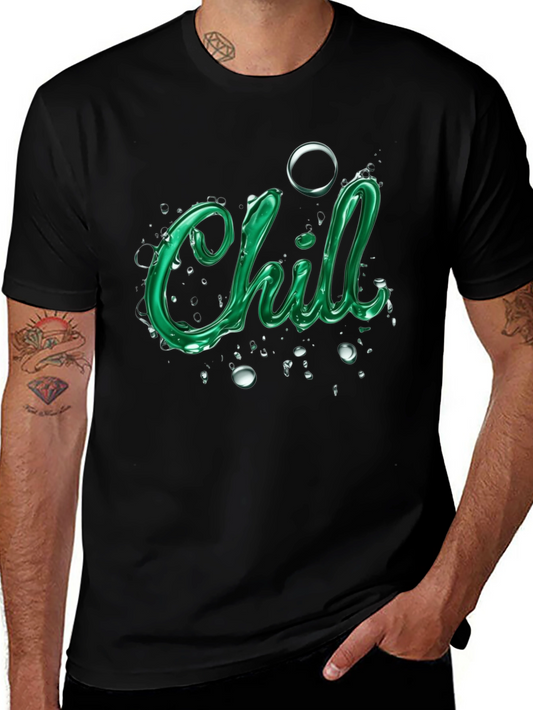 Camiseta Negra con Diseño Chill Verde