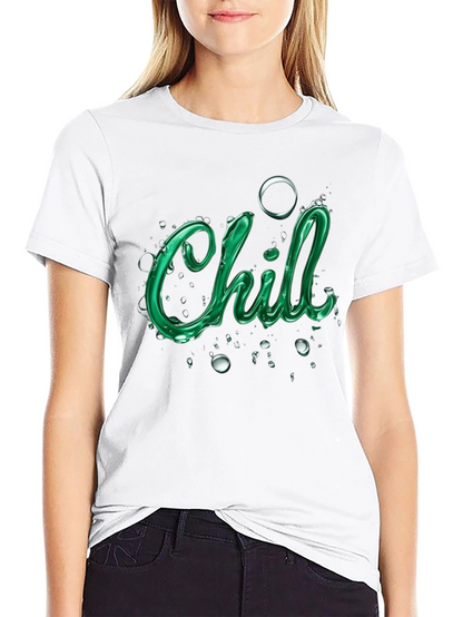 Camiseta Negra con Diseño Chill Verde