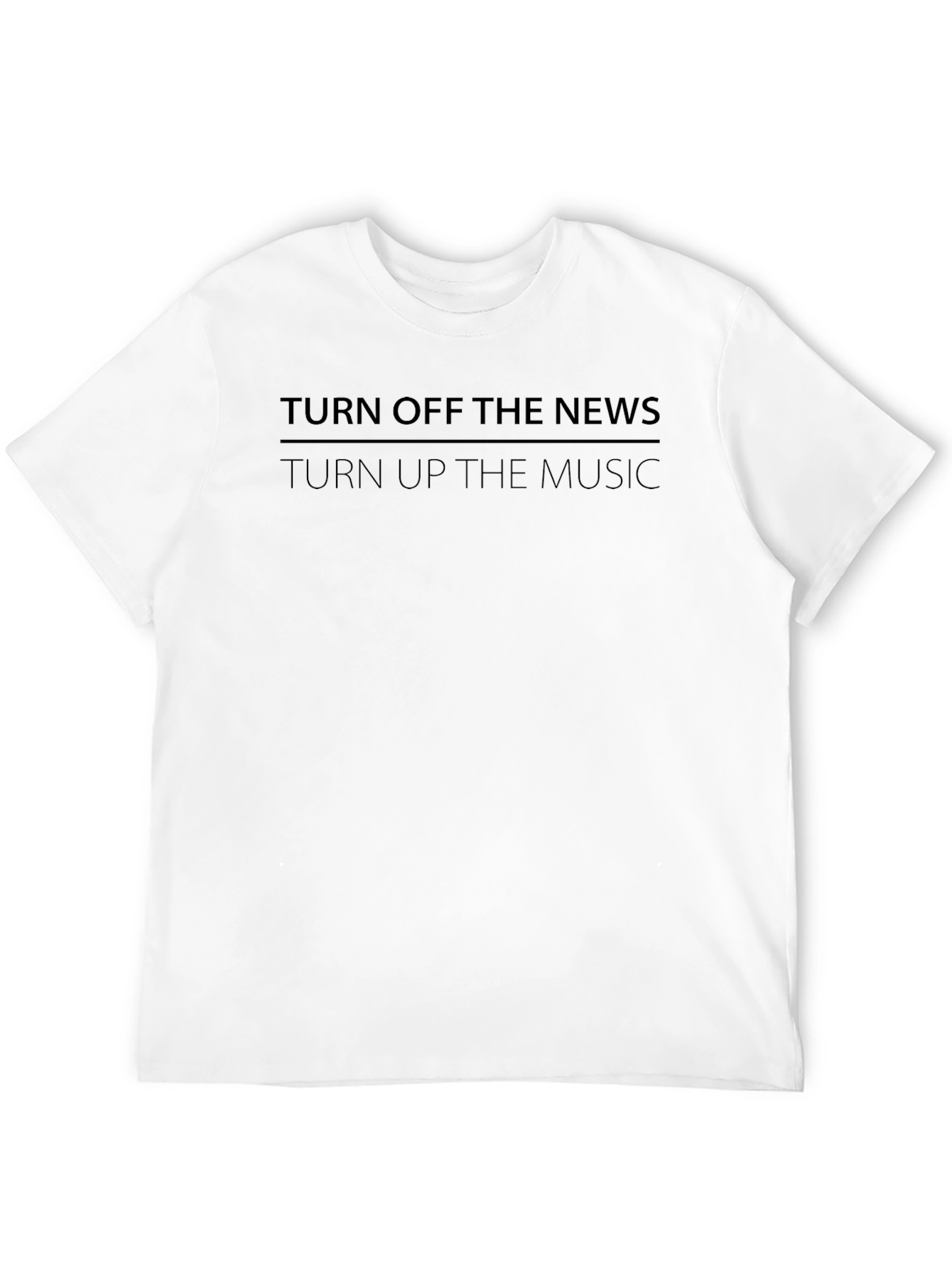 Camiseta Negra: Apaga las Noticias Sube la Música