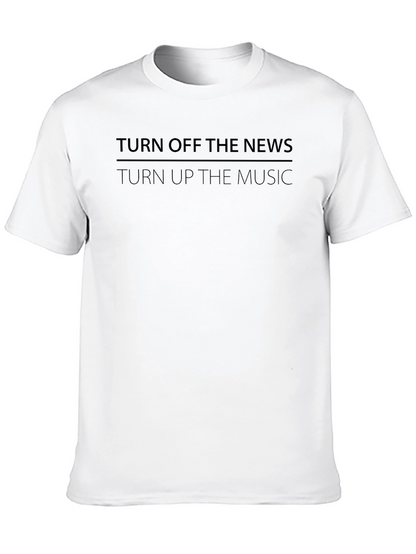 Camiseta Negra: Apaga las Noticias Sube la Música