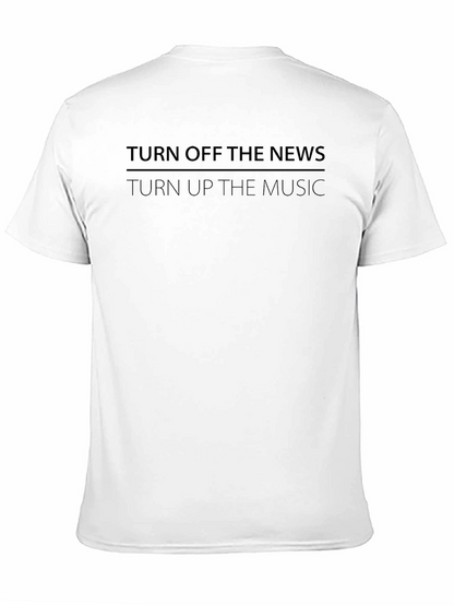 Camiseta Negra: Apaga las Noticias Sube la Música