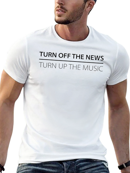 Camiseta Negra: Apaga las Noticias Sube la Música