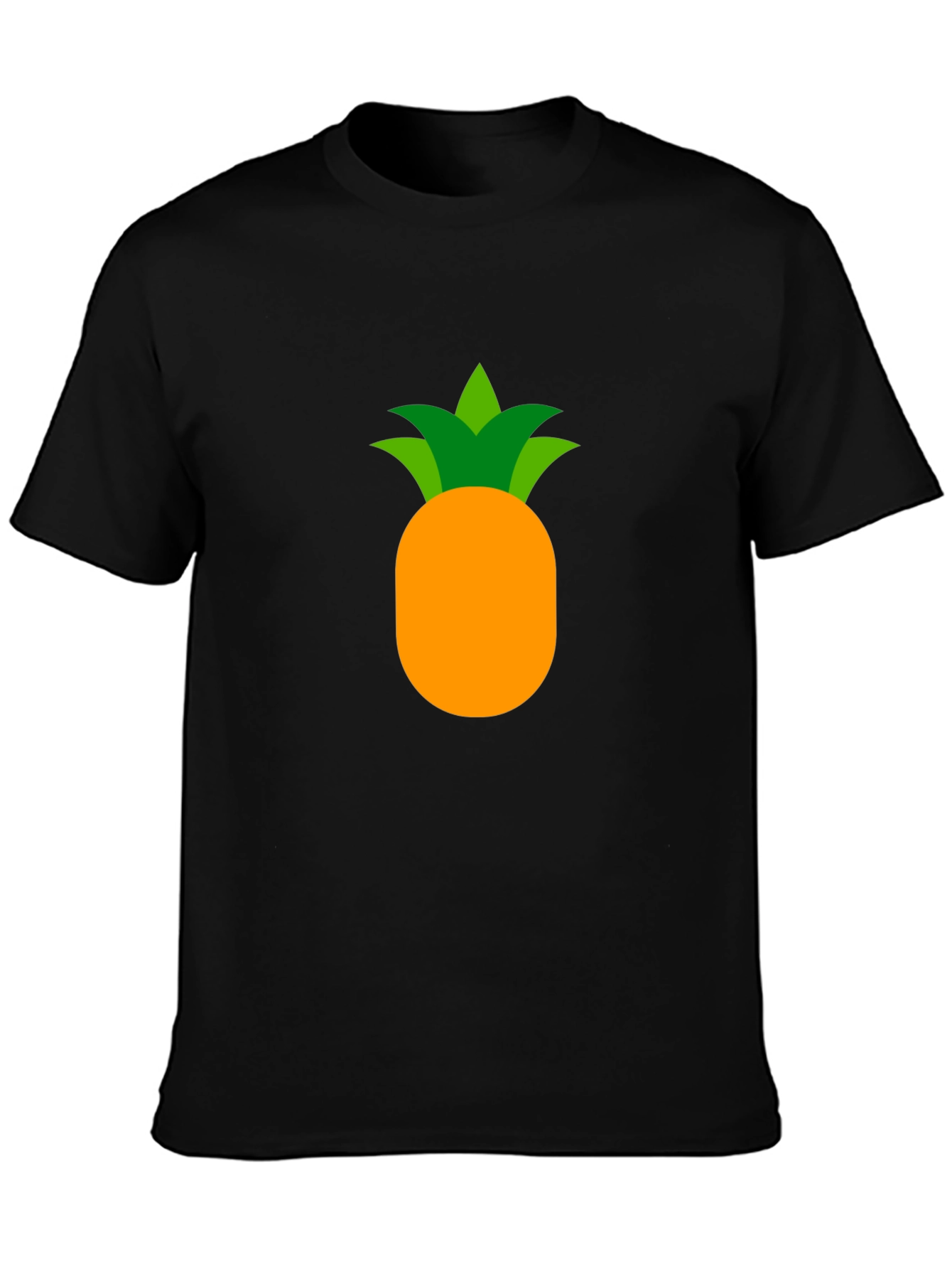 Camiseta Negra con Diseño de Piña Tropical