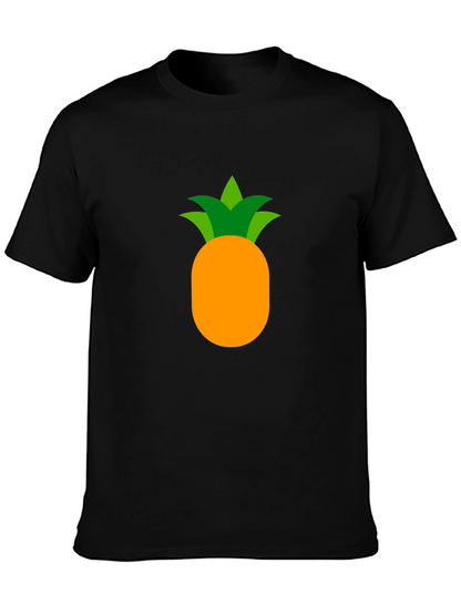 Camiseta Negra con Diseño de Piña Tropical