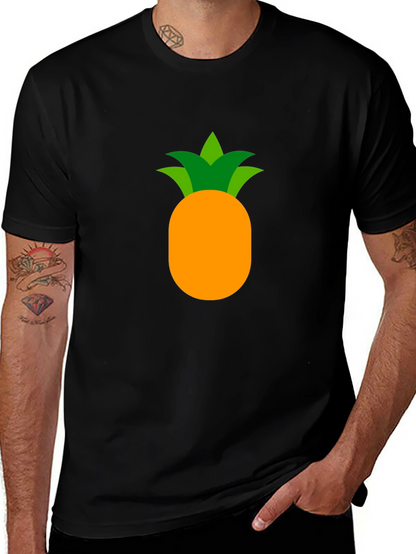 Camiseta Negra con Diseño de Piña Tropical