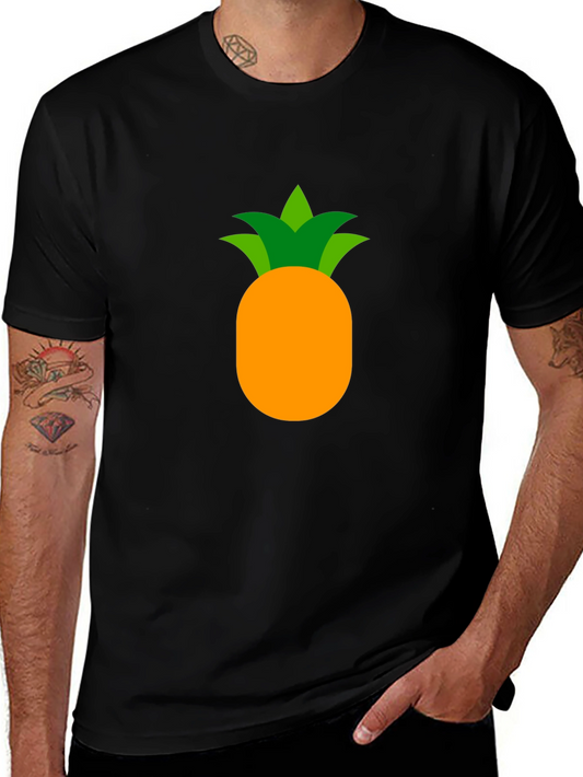 Camiseta Negra con Diseño de Piña Tropical