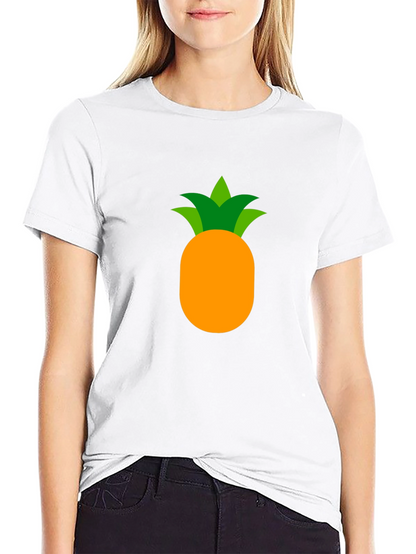 Camiseta Negra con Diseño de Piña Tropical