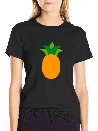 Camiseta Negra con Diseño de Piña Tropical