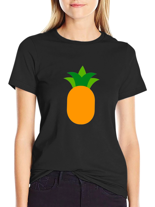 Camiseta Negra con Diseño de Piña Tropical