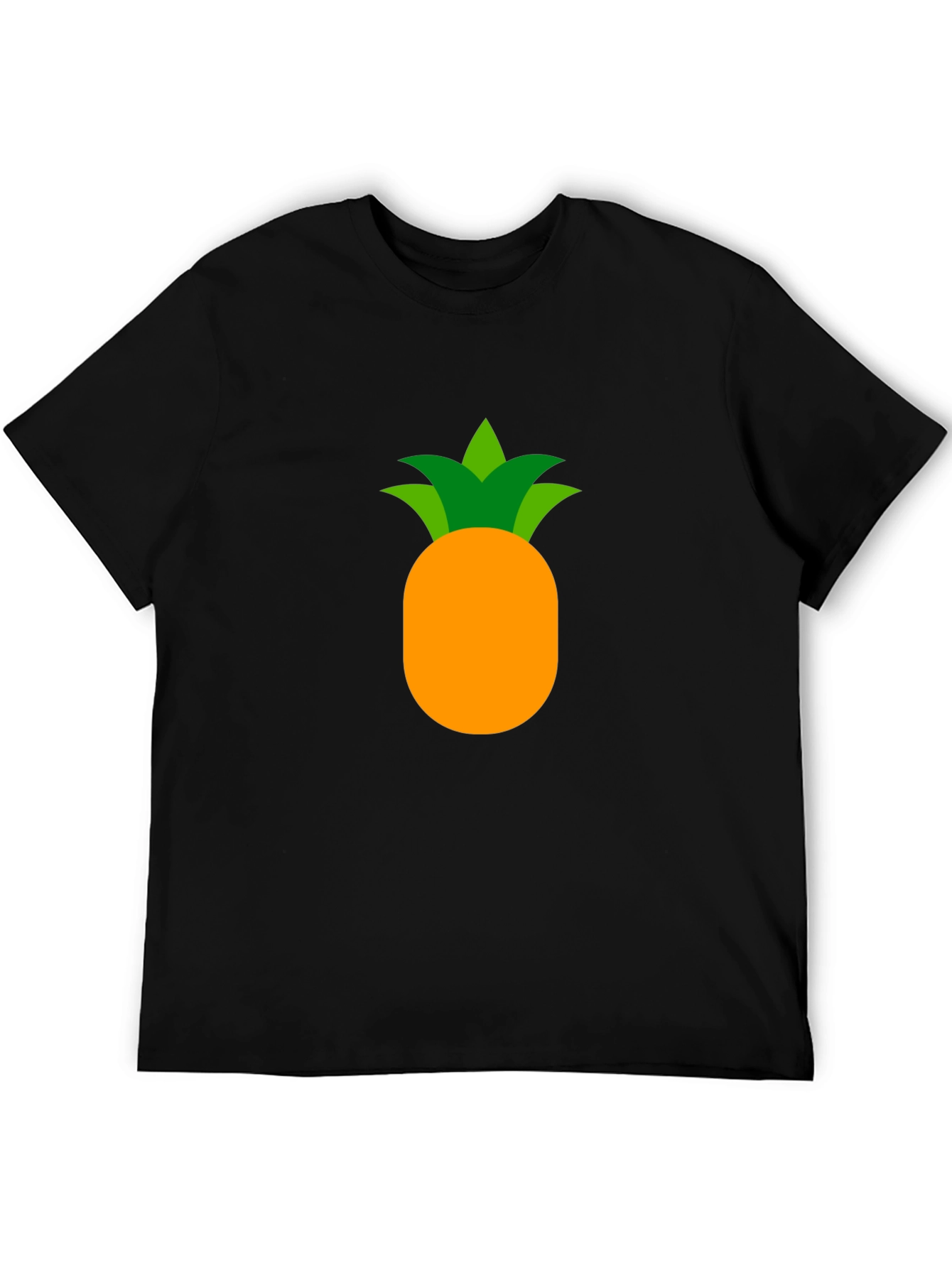 Camiseta Negra con Diseño de Piña Tropical