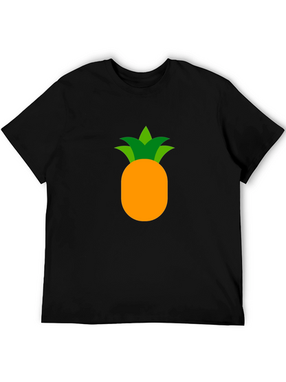 Camiseta Negra con Diseño de Piña Tropical