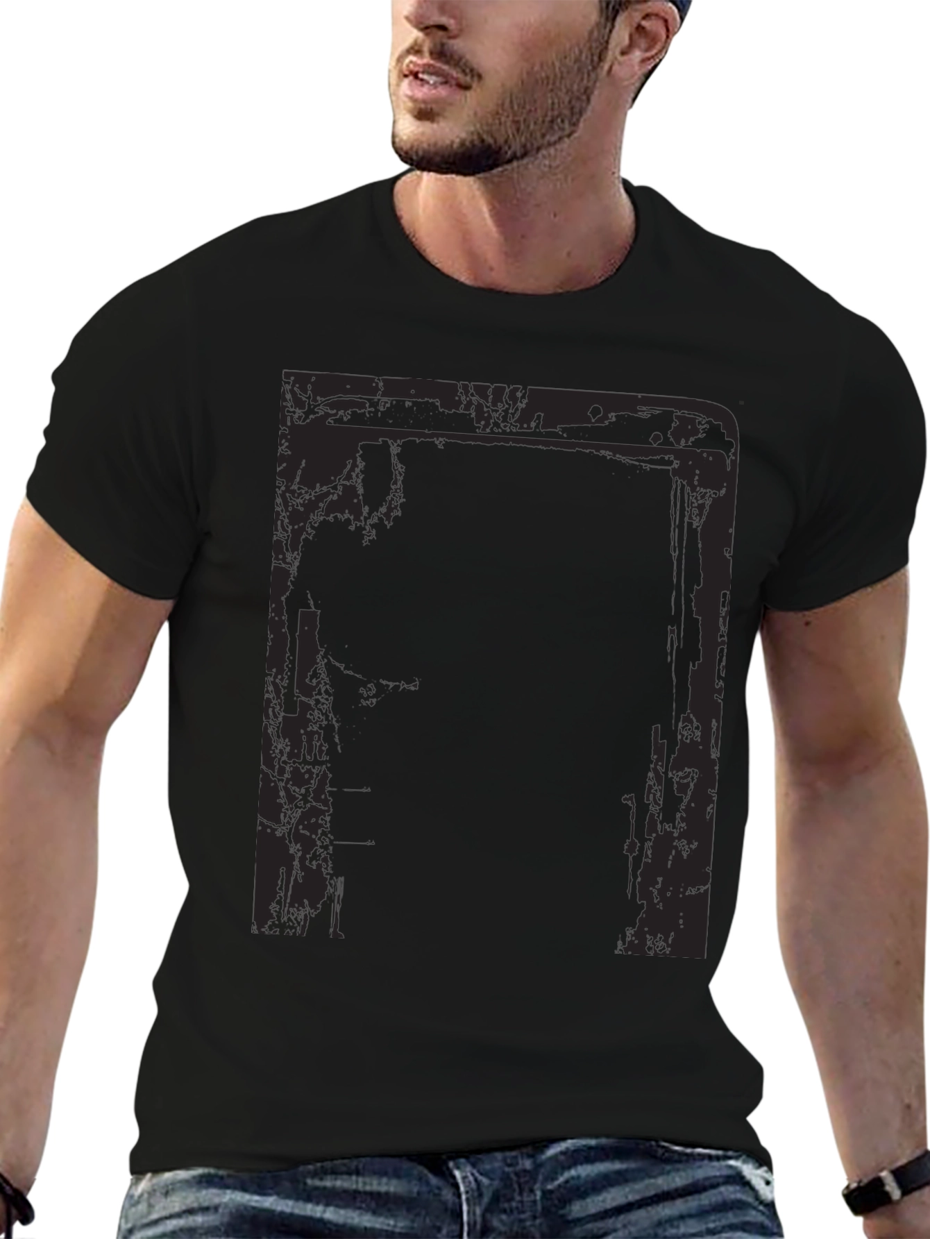 Camiseta Negra Estampada para Hombre