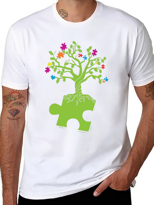 Camiseta Negra Árbol Autismo - Conciencia y Estilo