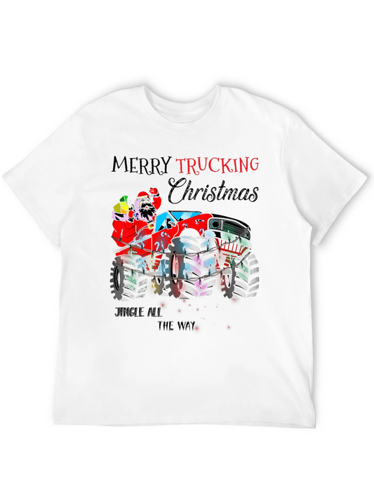 Camiseta Navideña Merry Trucking Christmas