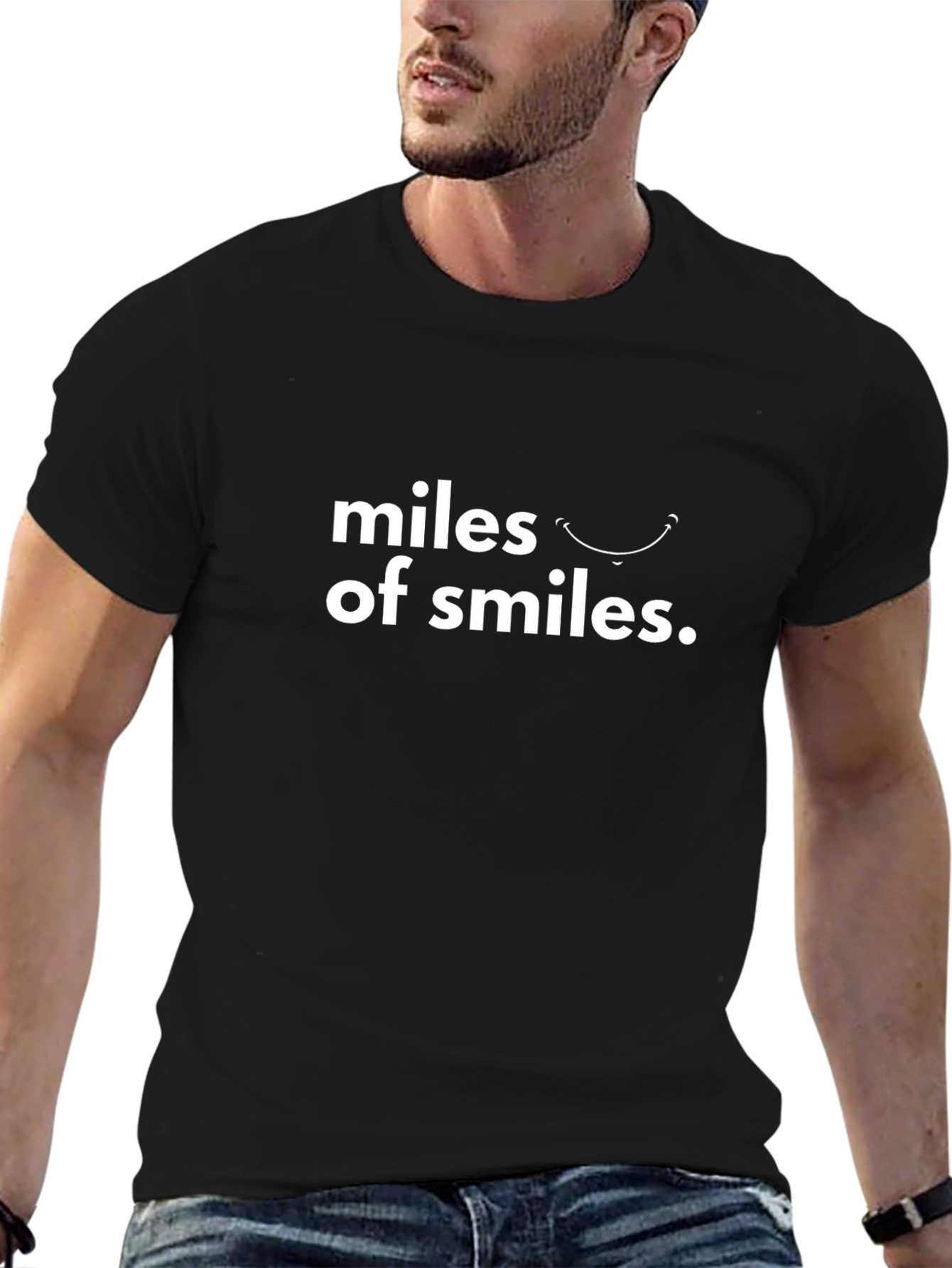 Camiseta Negra Miles of Smiles para Hombre