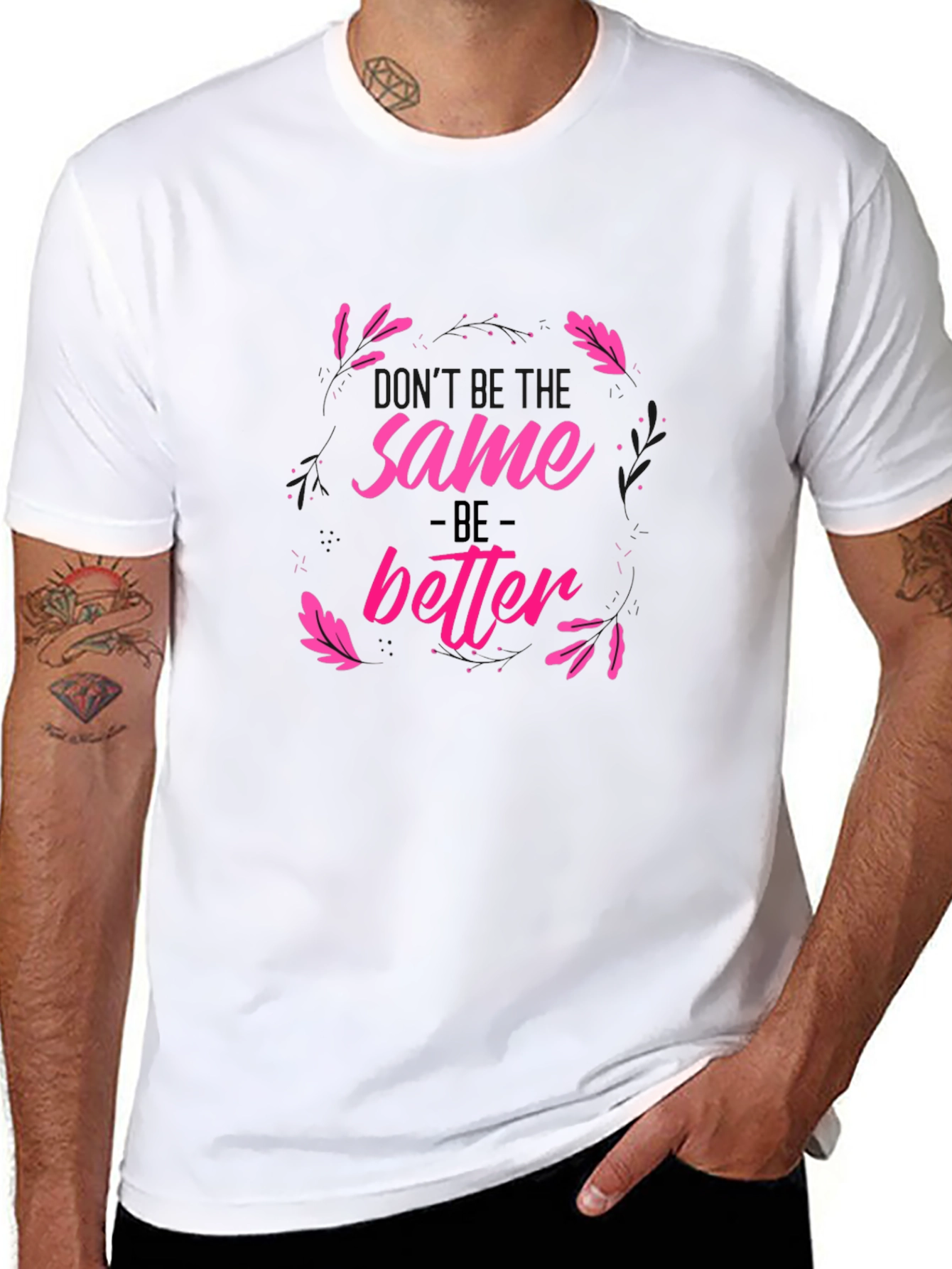 Camiseta Negra Estampada Sé Mejor