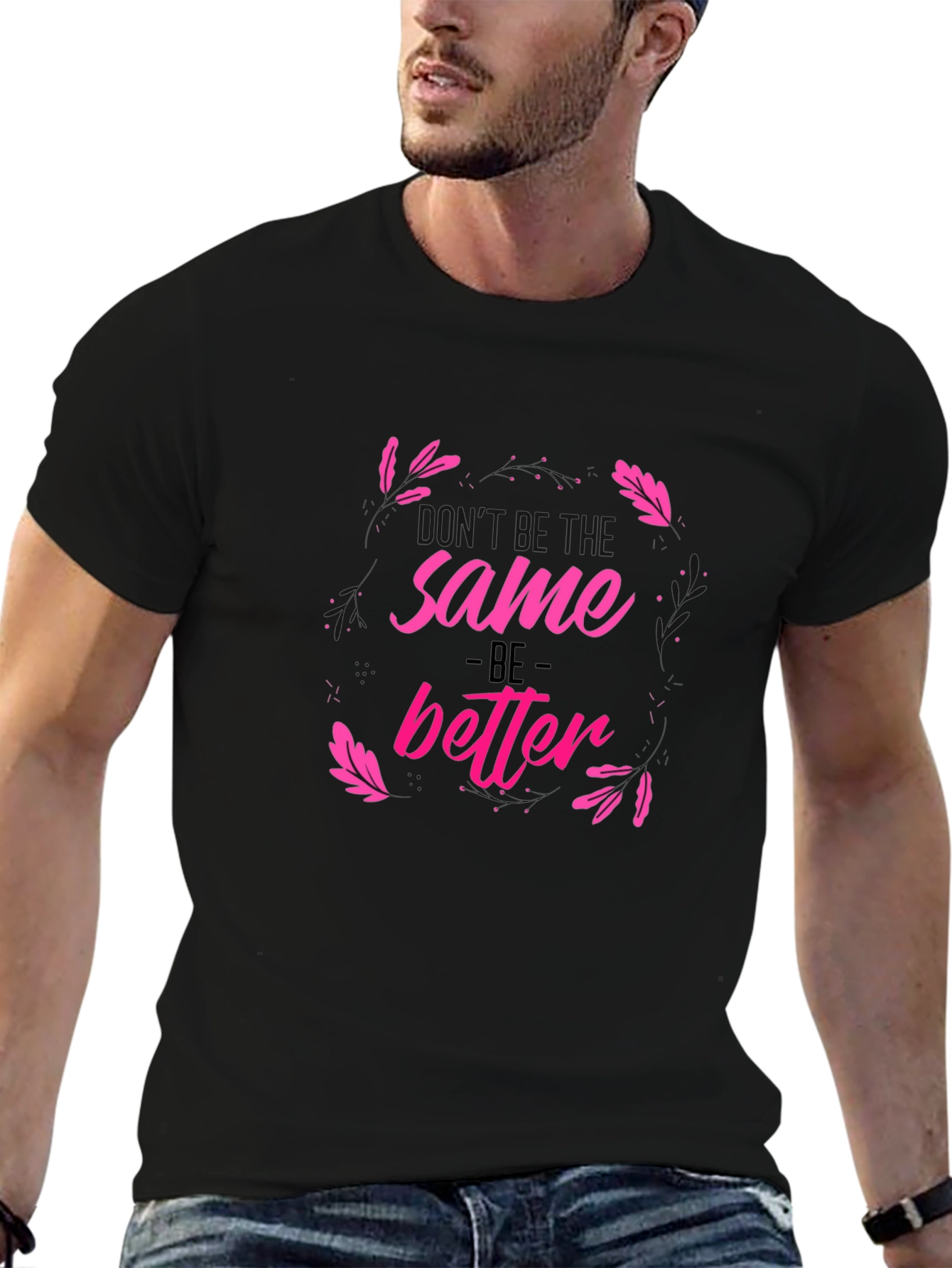 Camiseta Negra Estampada Sé Mejor
