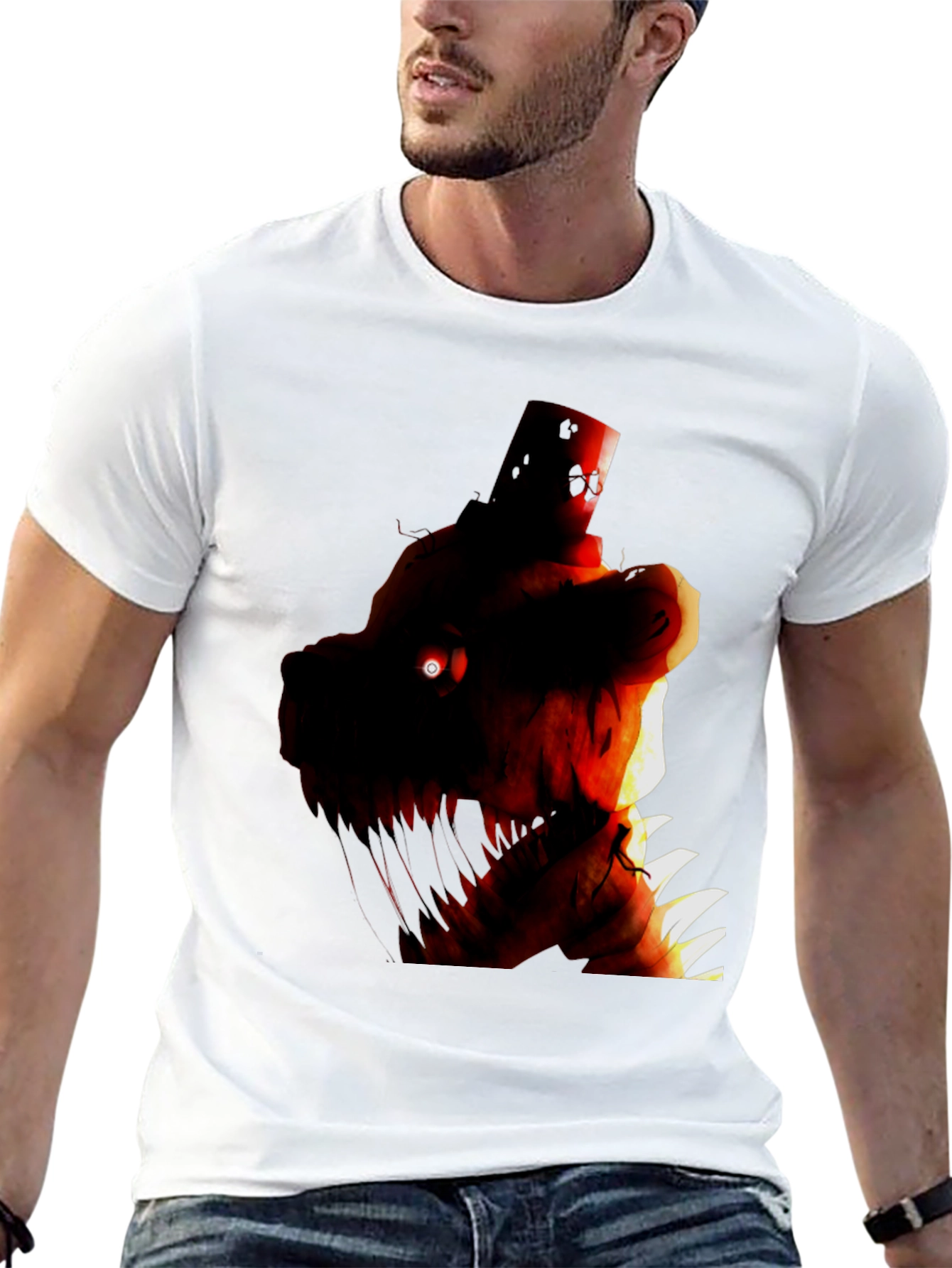 Camiseta Negra con Diseño Gráfico de Personaje Monstruoso