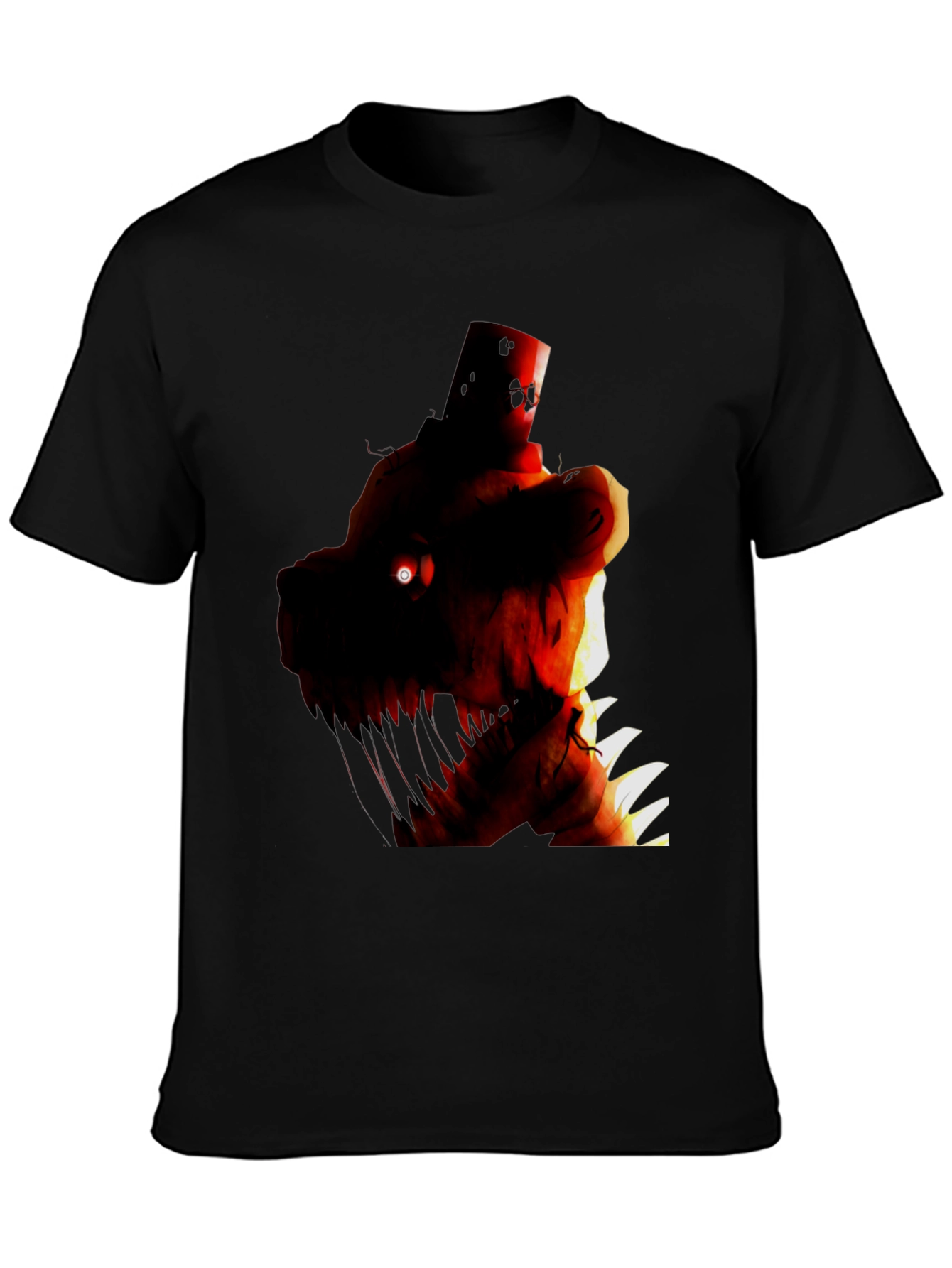 Camiseta Negra con Diseño Gráfico de Personaje Monstruoso