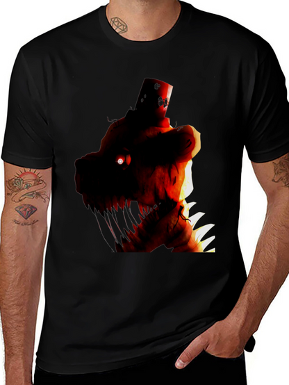 Camiseta Negra con Diseño Gráfico de Personaje Monstruoso