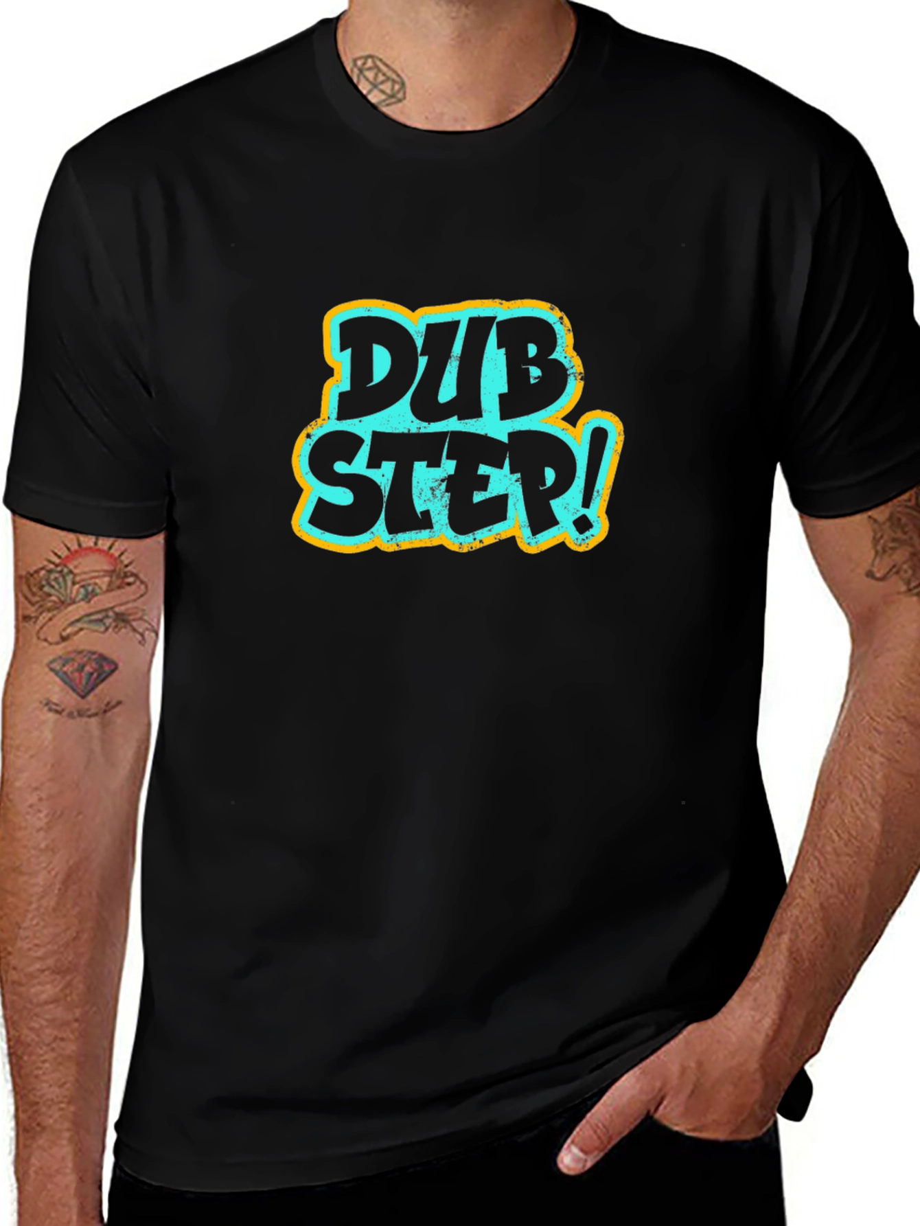 Camiseta Negra con Diseño Dubstep