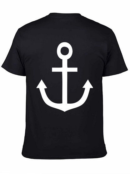 Camiseta Negra con Ancla Blanca Estilo Náutico