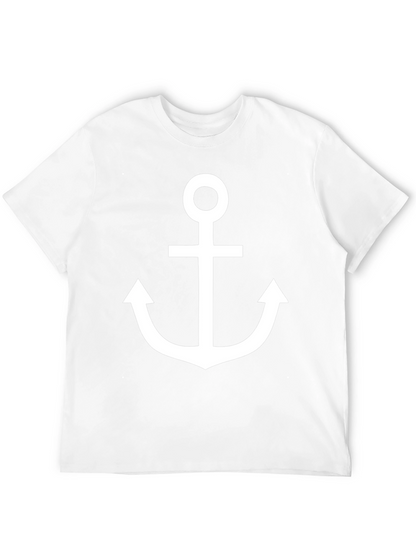 Camiseta Negra con Ancla Blanca Estilo Náutico