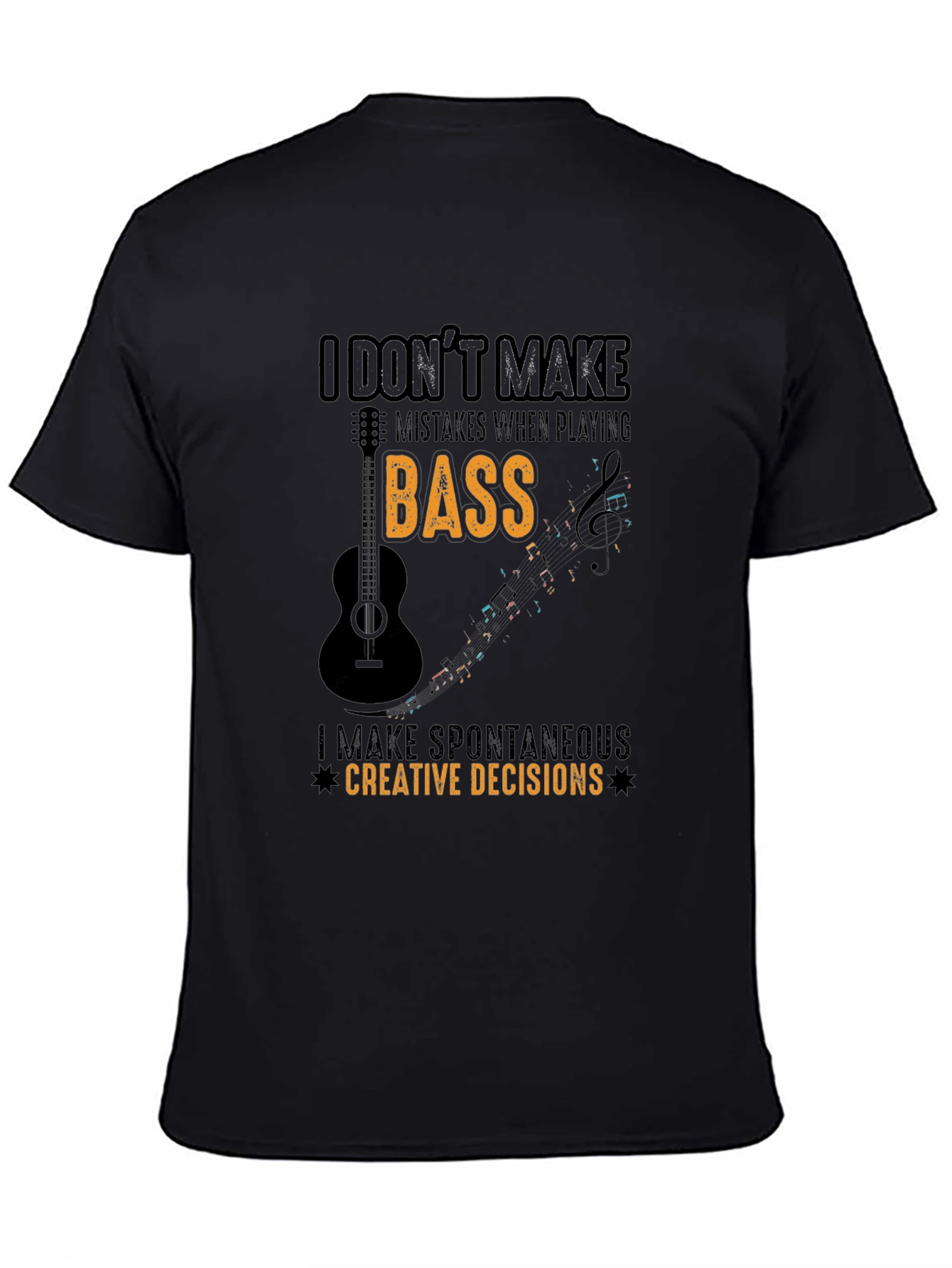 Camiseta Negra: Bajo Decisiones Creativas