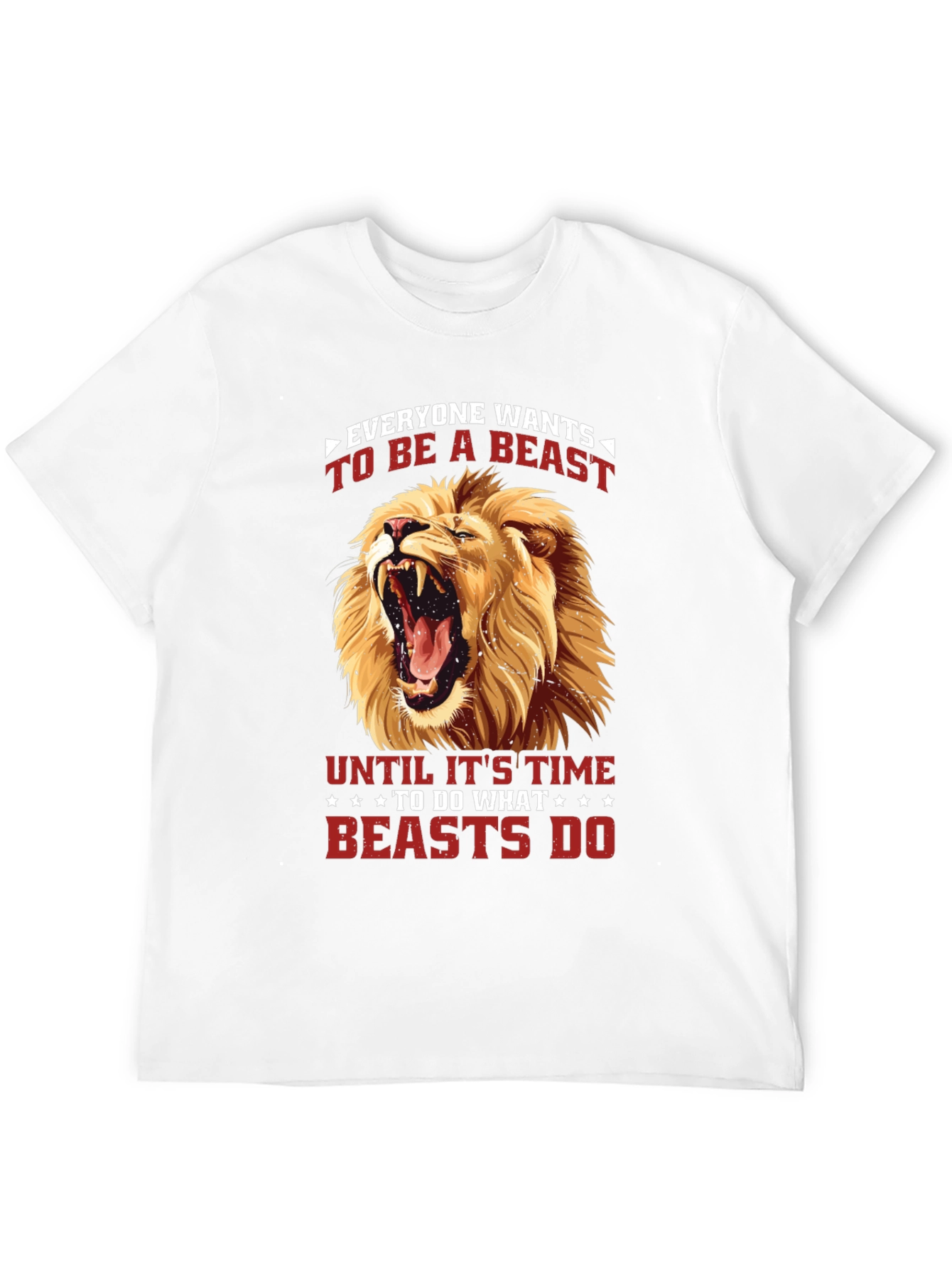 Camiseta Negra con Diseño de León Feroz