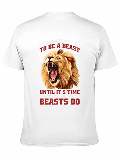 Camiseta Negra con Diseño de León Feroz