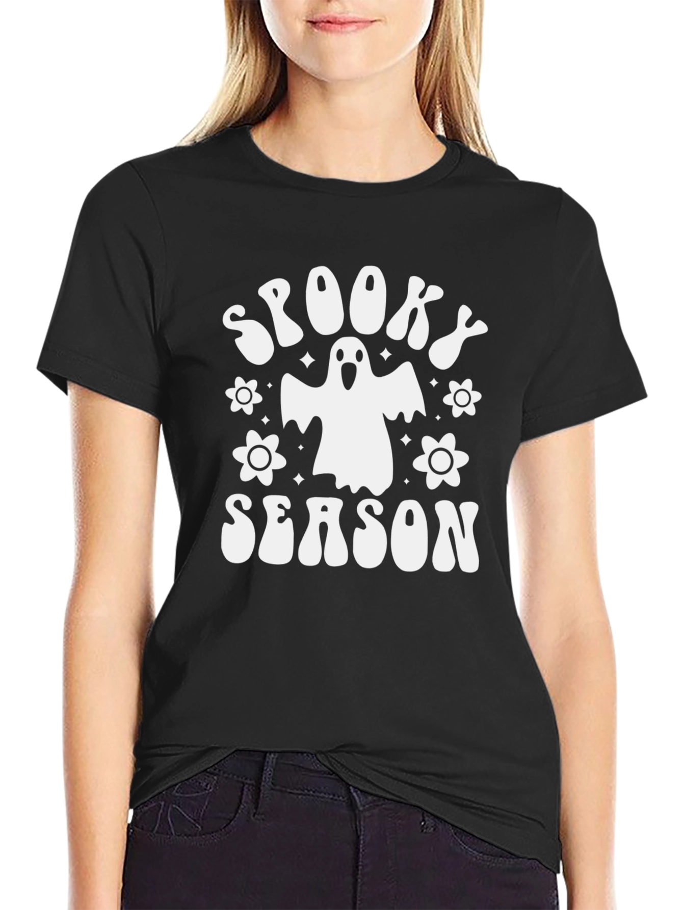 Camiseta Negra Spooky Season Halloween
