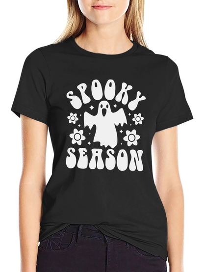 Camiseta Negra Spooky Season Halloween