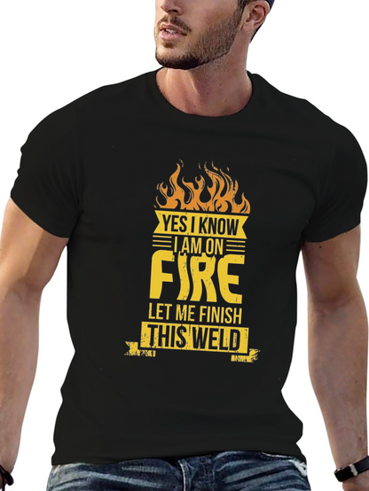 Camiseta Negra On Fire para Soldador