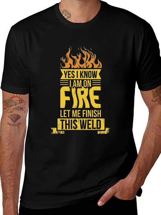 Camiseta Negra On Fire para Soldador